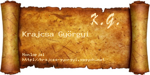 Krajcsa Györgyi névjegykártya